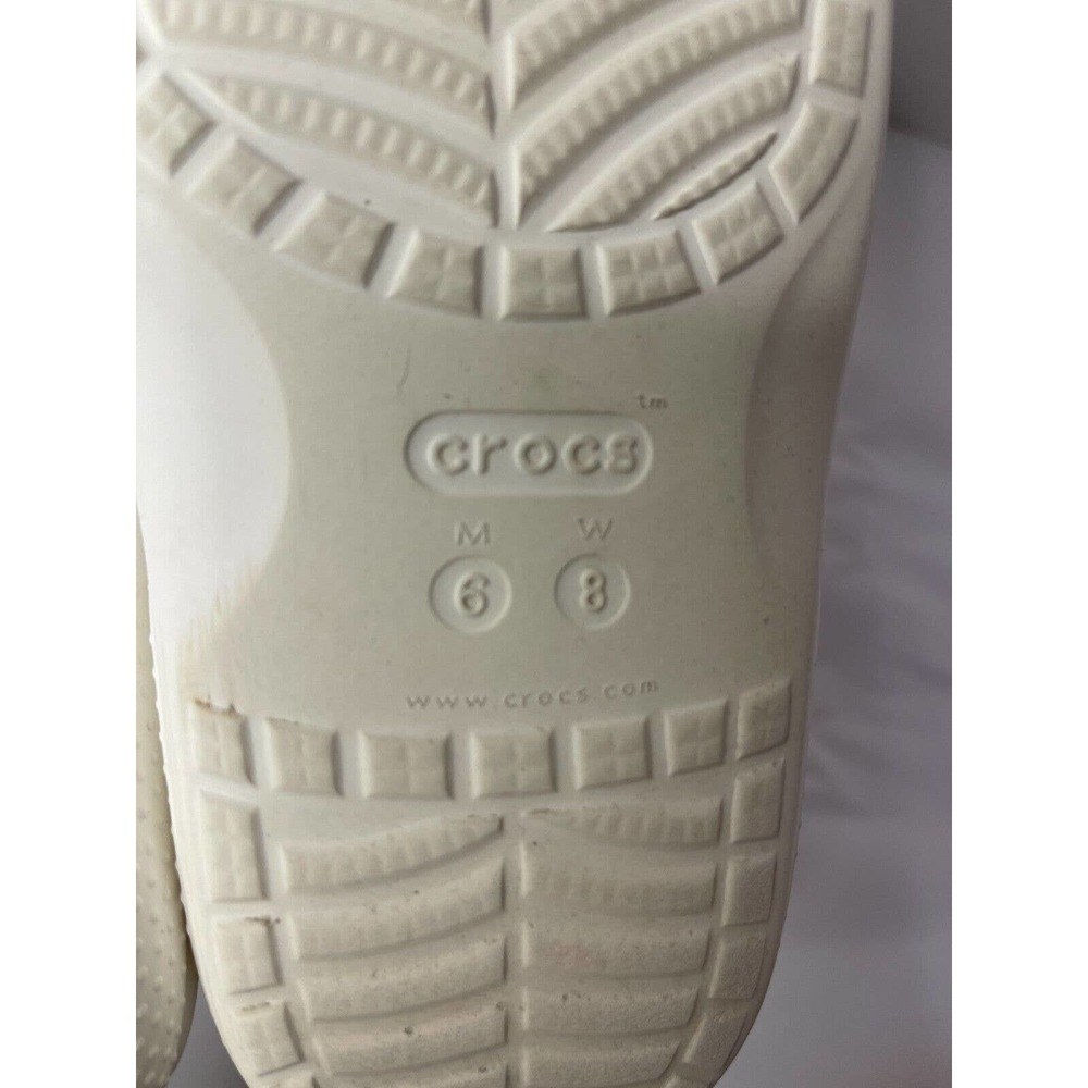 Crocs Iconic Comfort Slides Women's Sz 8 White Pastel Tie Dye Pink Yellow Blue - Picture 7 of 7